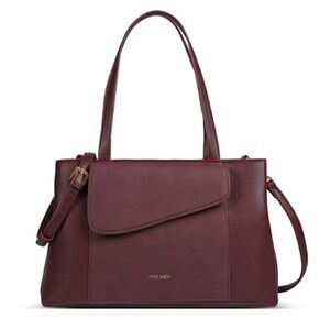 Pixie Mood Burgundy Satchel with Gold Hardware